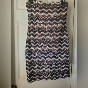 Sequin Zigzag Pattern Dress